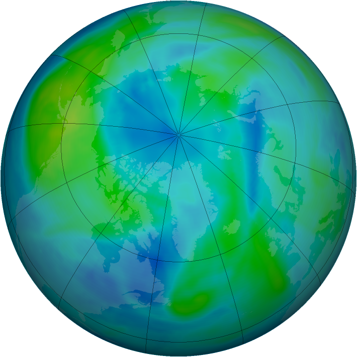 Arctic ozone map for 12 October 2005